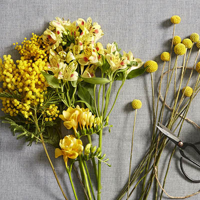 Yellow flowers - bouquets, flower boxes, flower baskets